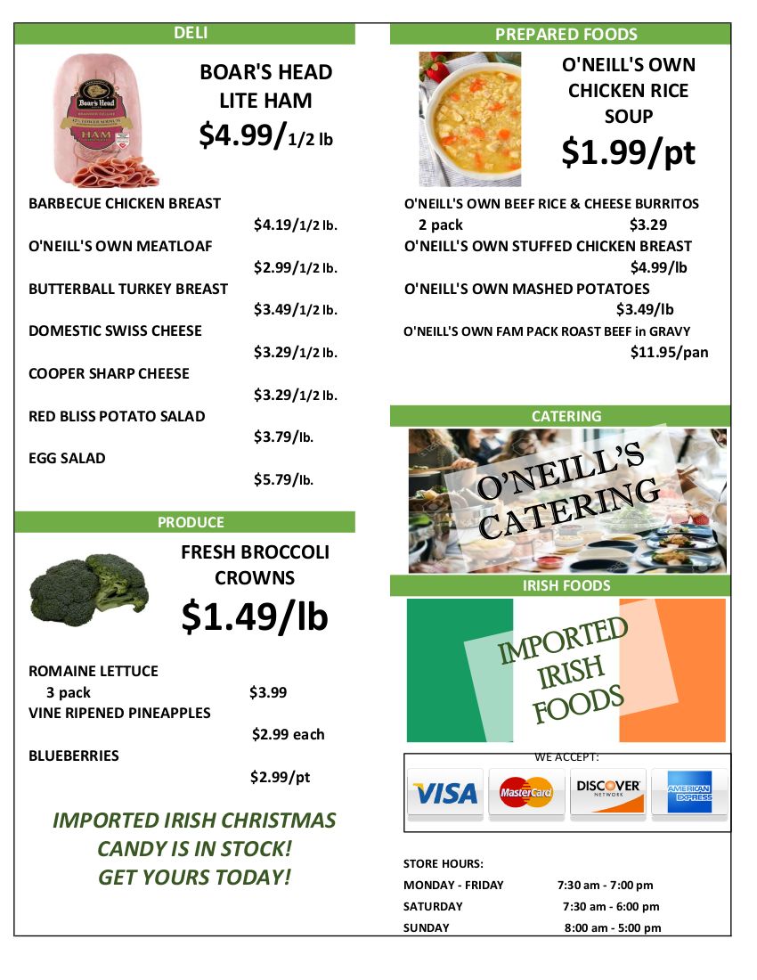 O'Neill's Food Market Weekly Ad Flyer December 9 to December 15, 2020