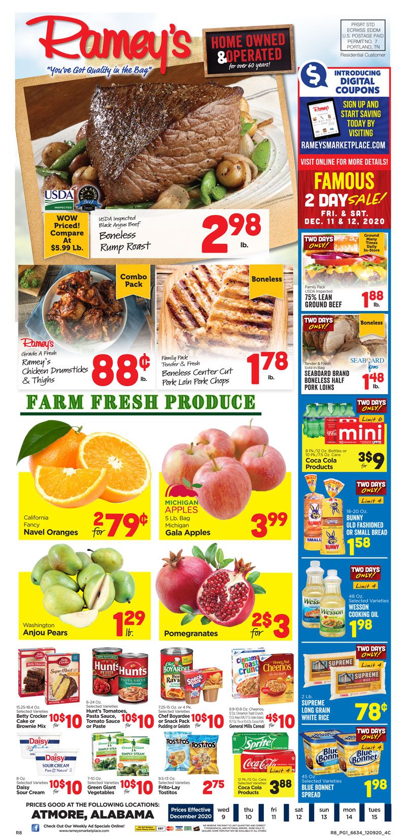 Ramey's Weekly Ad Flyer December 9 to December 15, 2020