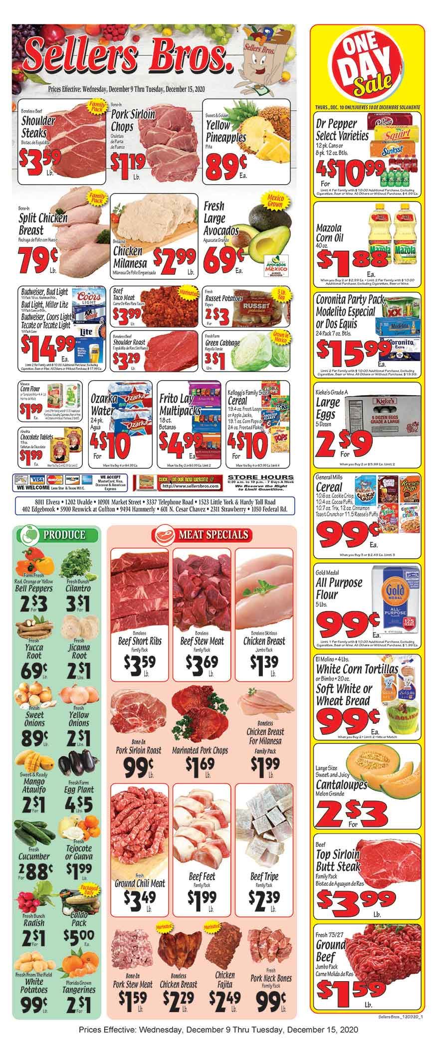 Sellers Bros Weekly Ad Flyer December 9 to December 15, 2020