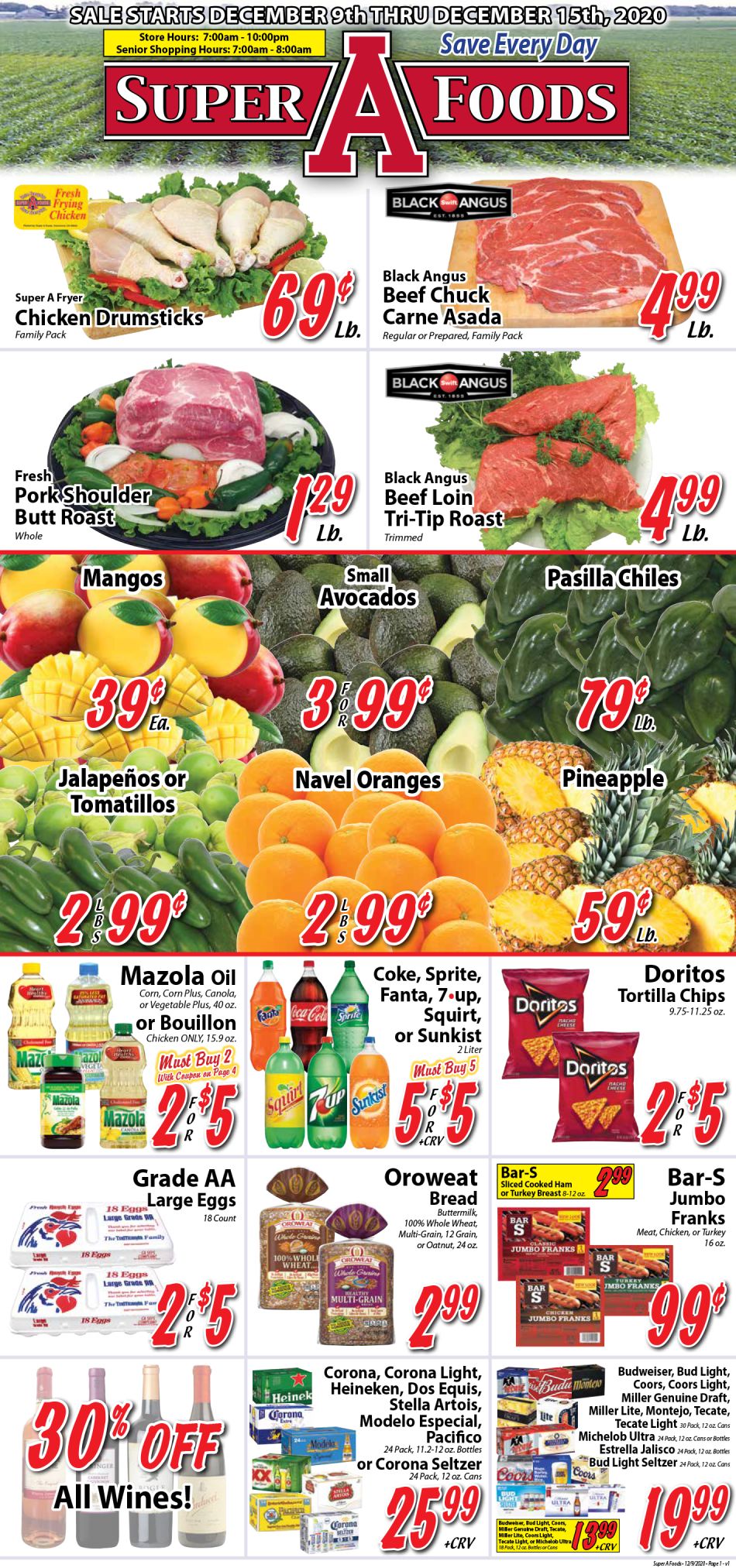 Super A Foods Weekly Ad Flyer December 9 to December 15, 2020