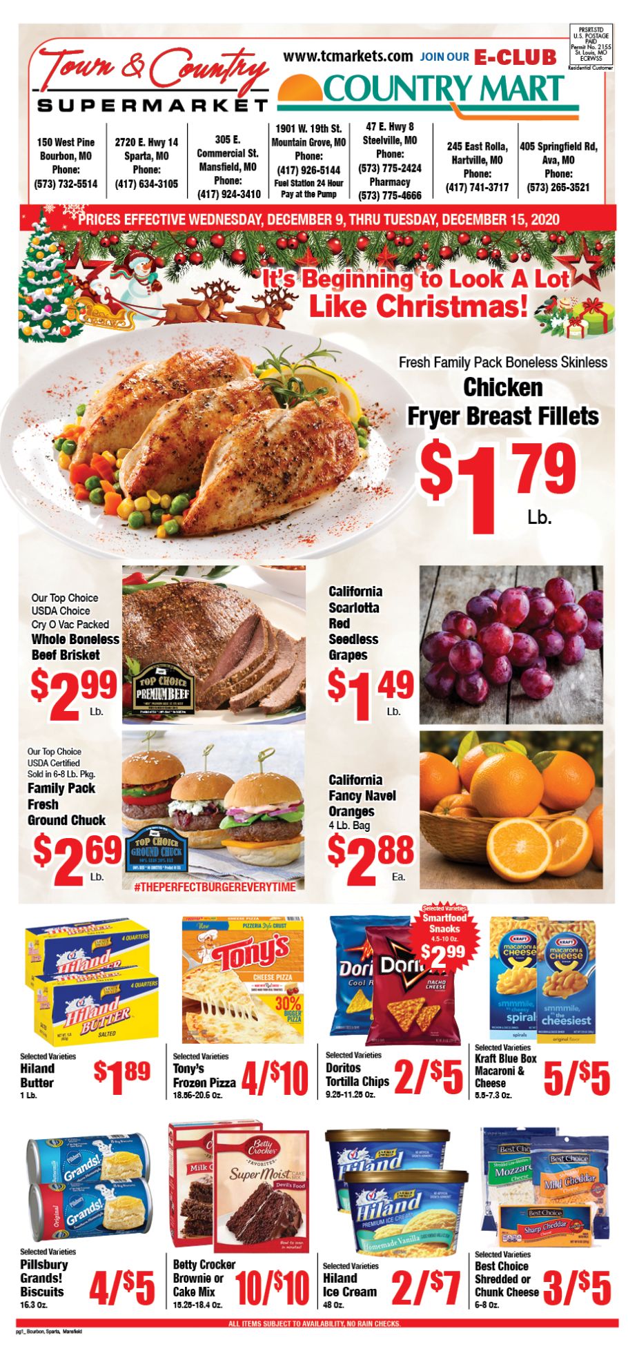 Town & Country Supermarket Holiday Sales Ad Flyer December 9 to December 31, 2020