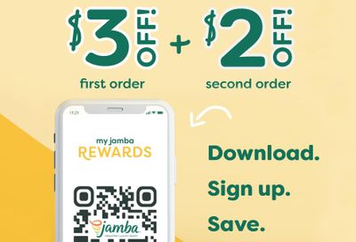 Newly Download the Jamba App and Join My Jamba Rewards to Save $3 with a $10+ In-App Purchase 
