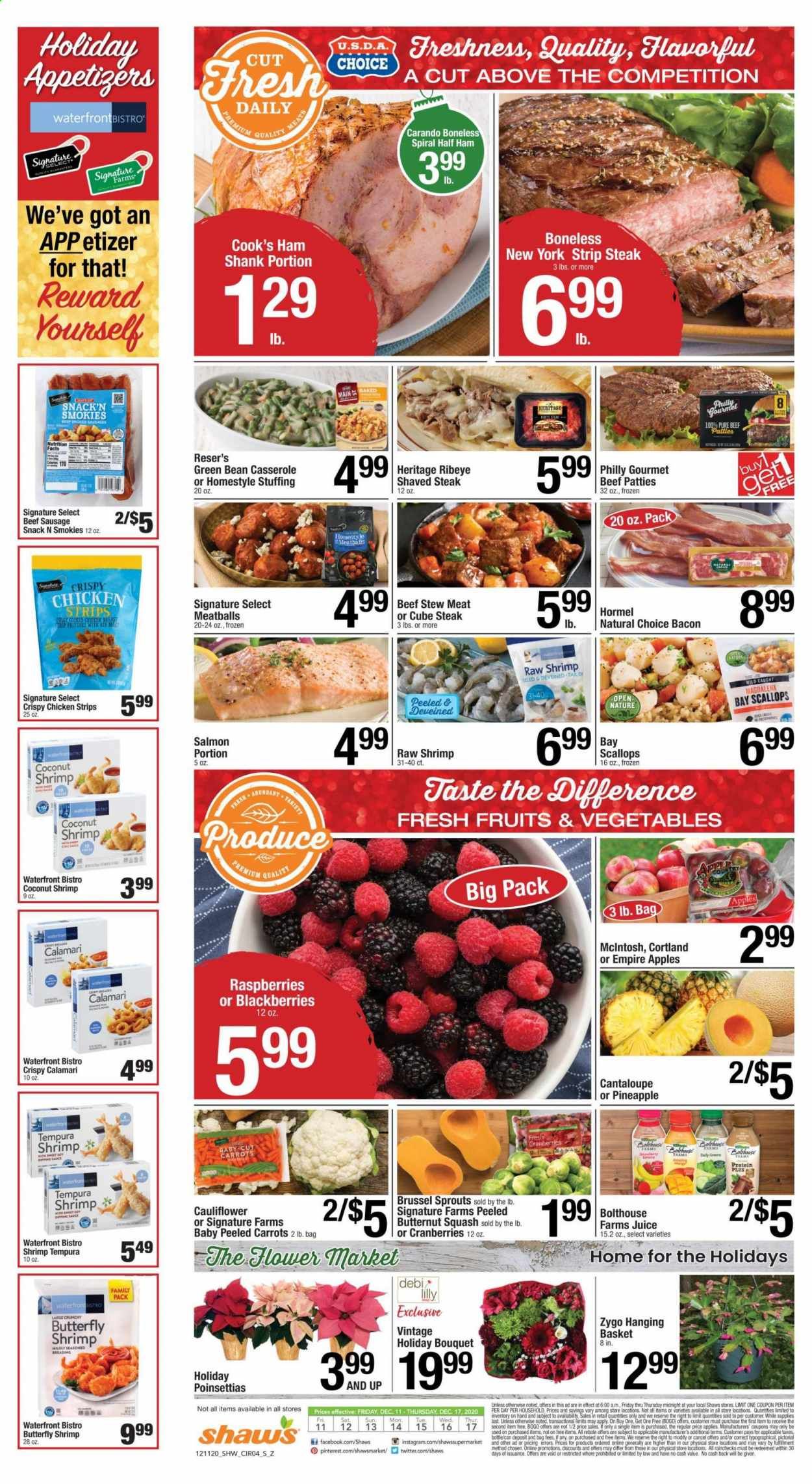 Shaw’s (MA, ME, NH, RI, VT) Weekly Ad Flyer December 11 to December 17