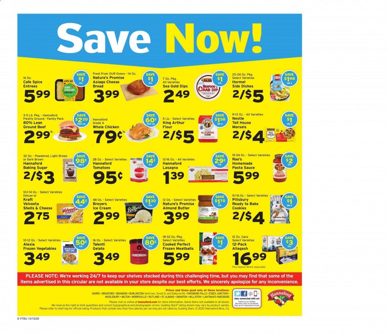 Hannaford (VT) Weekly Ad Flyer December 13 to December 19