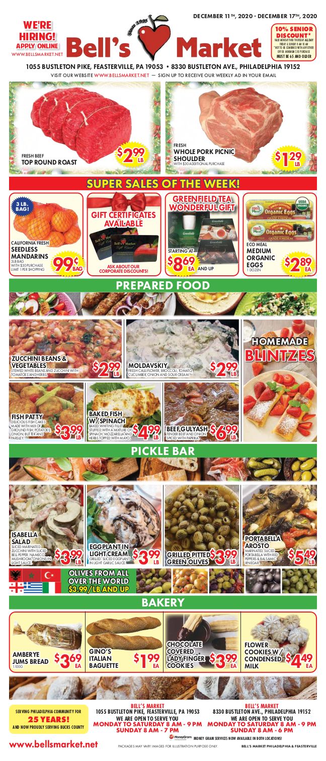 Bell's Market Weekly Ad Flyer December 11 to December 17, 2020