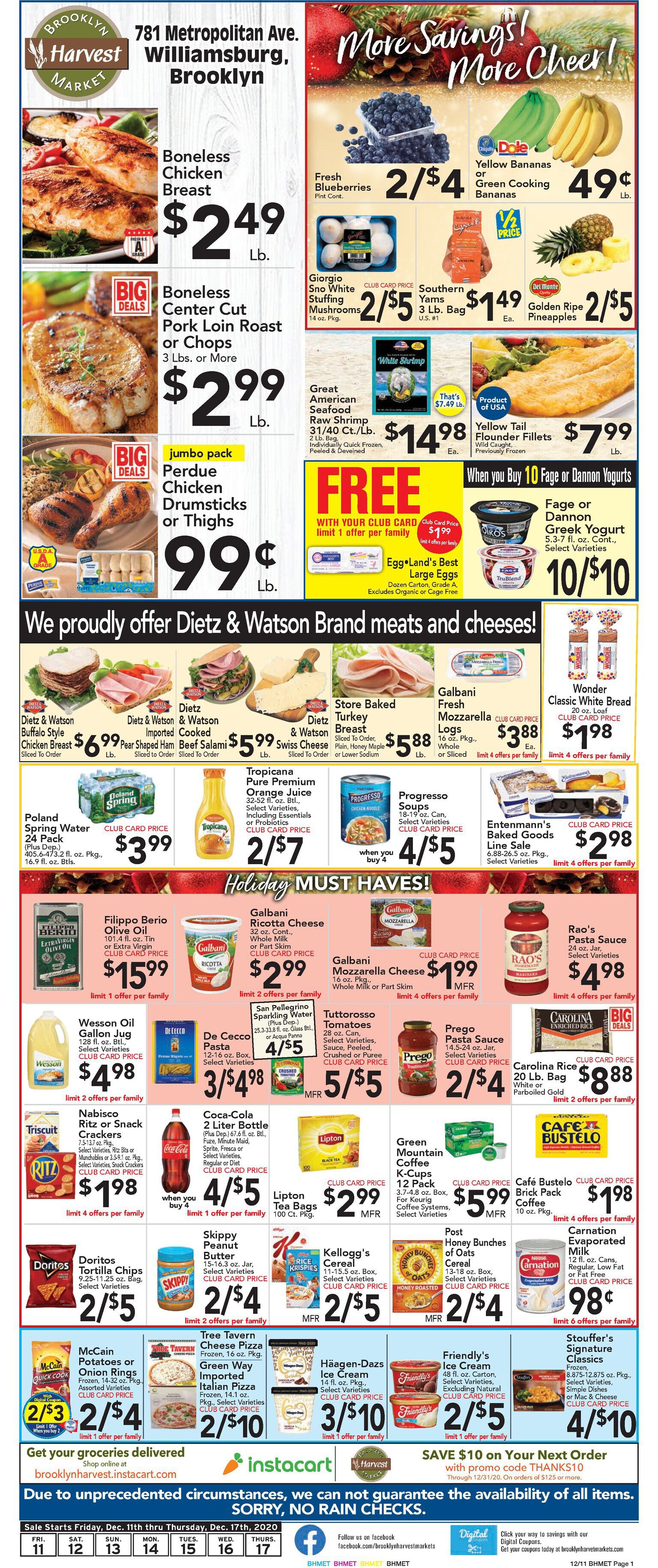 Brooklyn Harvest Market Weekly Ad Flyer December 11 to December 17, 2020