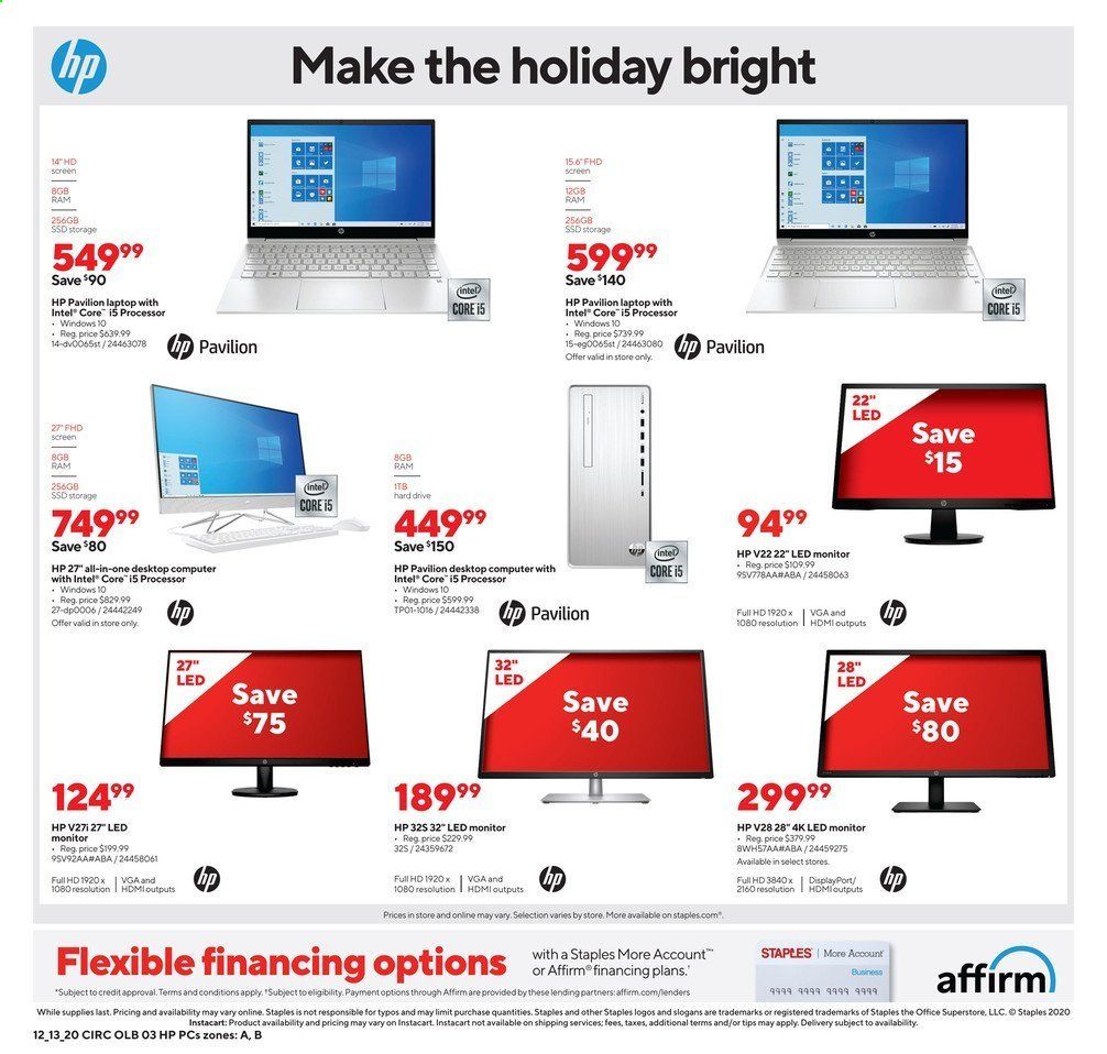 Staples Weekly Ad Flyer December 13 to December 19