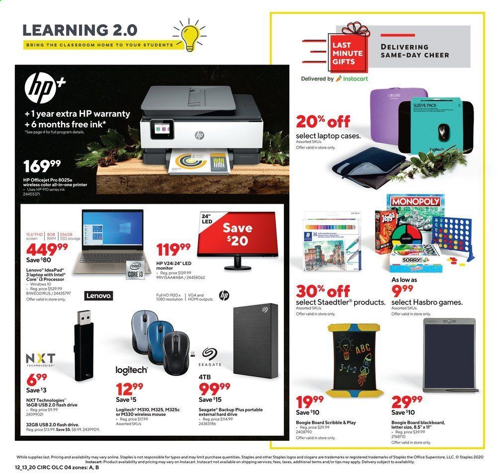 Staples Weekly Ad Flyer December 13 to December 19