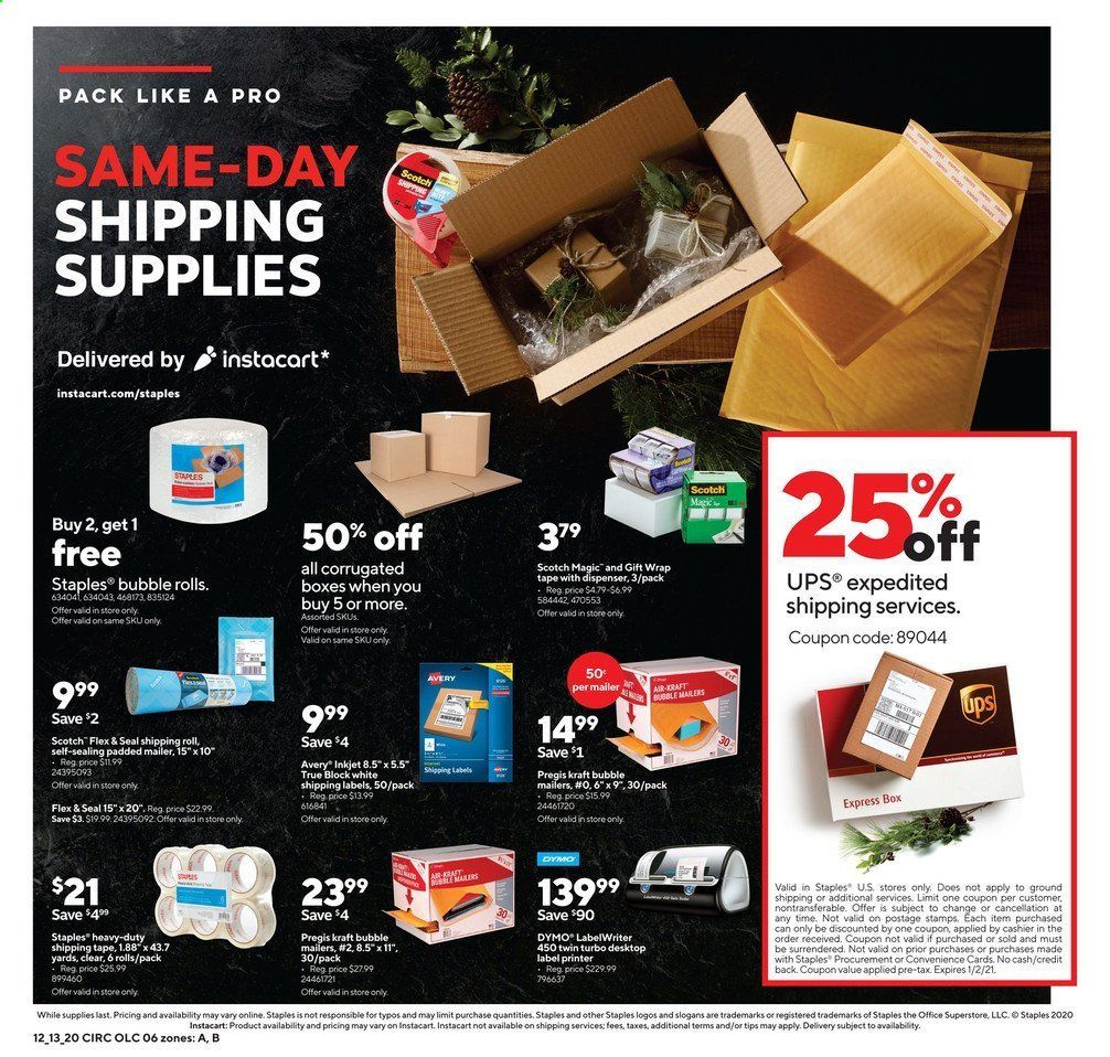 Staples Weekly Ad Flyer December 13 to December 19