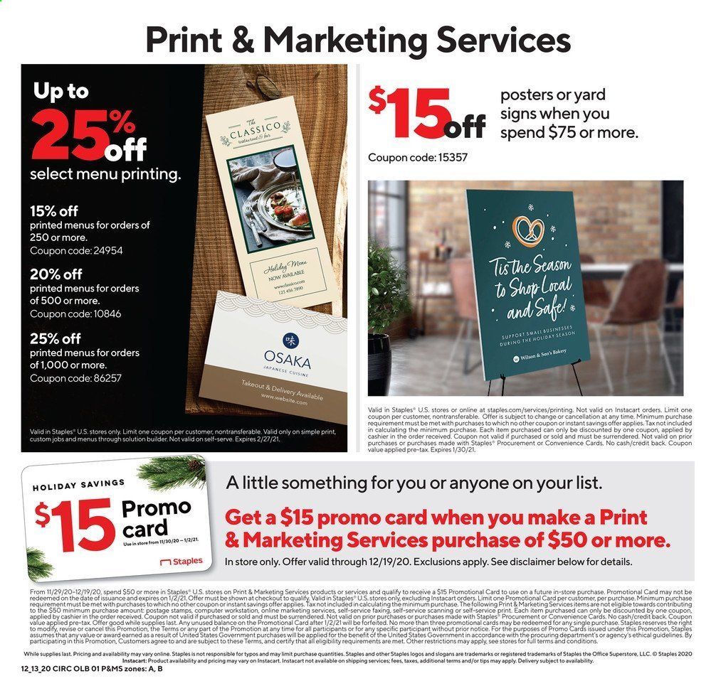 Staples Weekly Ad Flyer December 13 to December 19