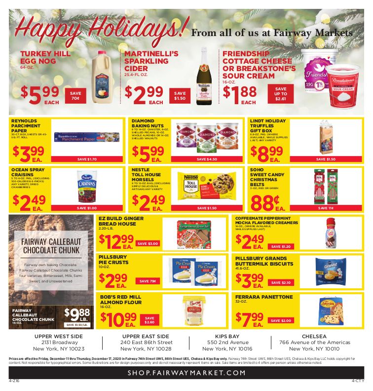 Fairway Market Holidays Weekly Ad Flyer December 11 to December 17, 2020