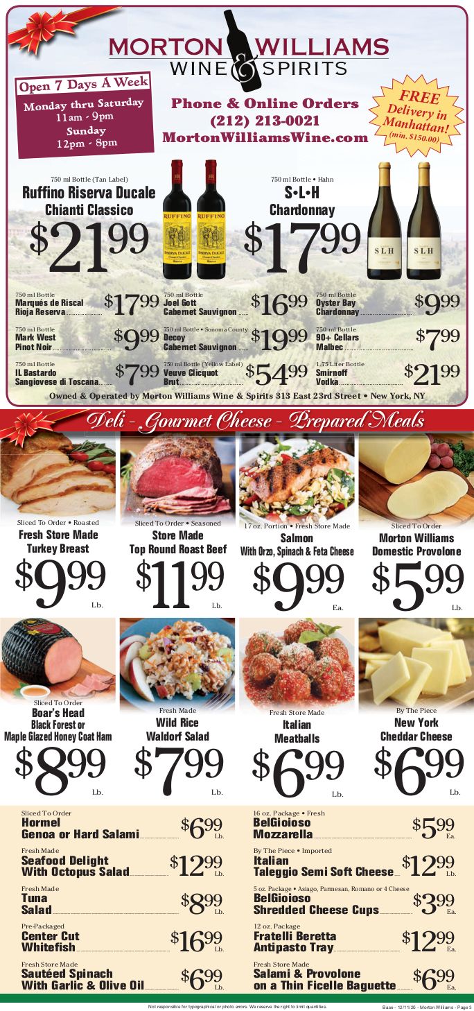 Morton Williams Holiday Weekly Ad Flyer December 11 to December 17, 2020