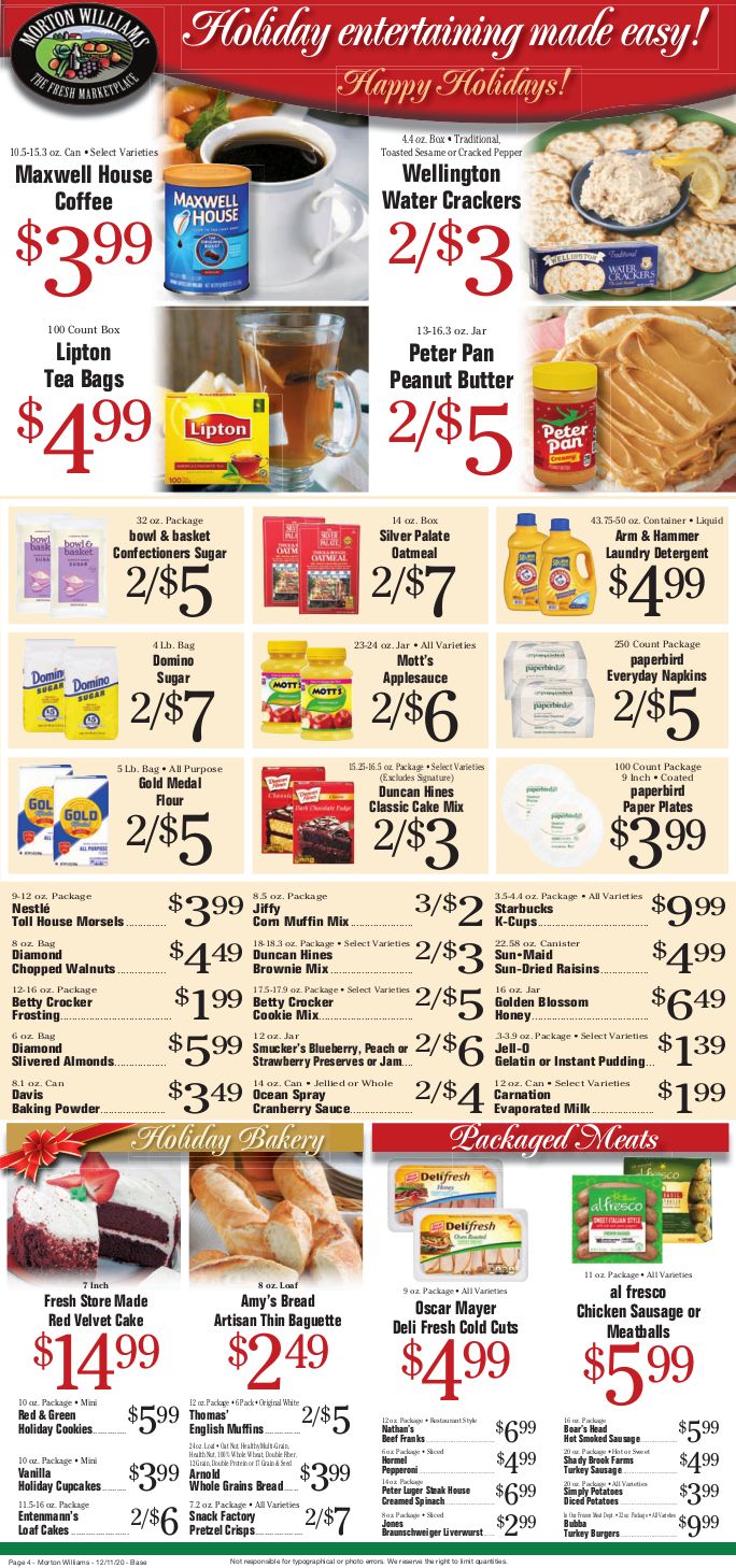 Morton Williams Holiday Weekly Ad Flyer December 11 to December 17, 2020