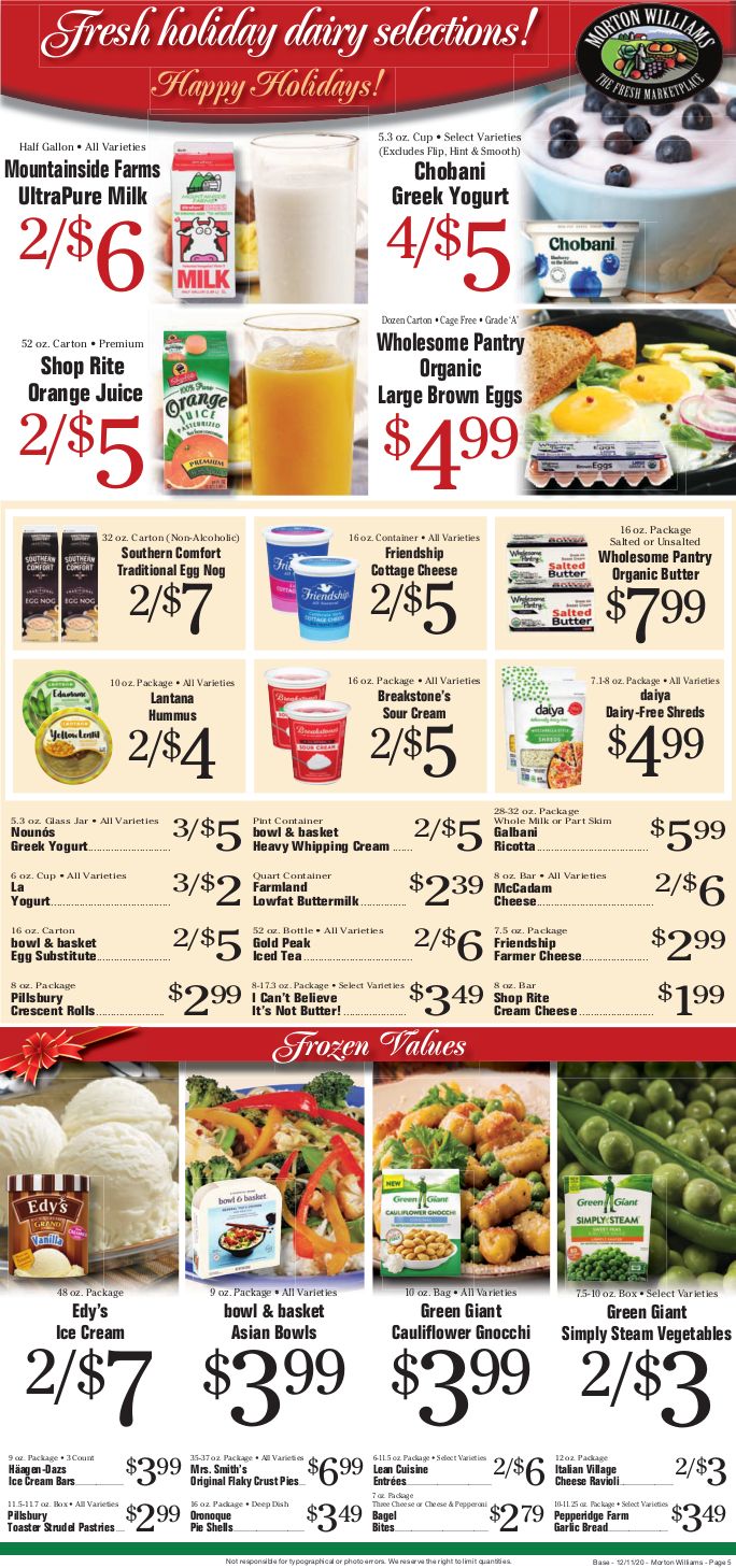 Morton Williams Holiday Weekly Ad Flyer December 11 to December 17, 2020