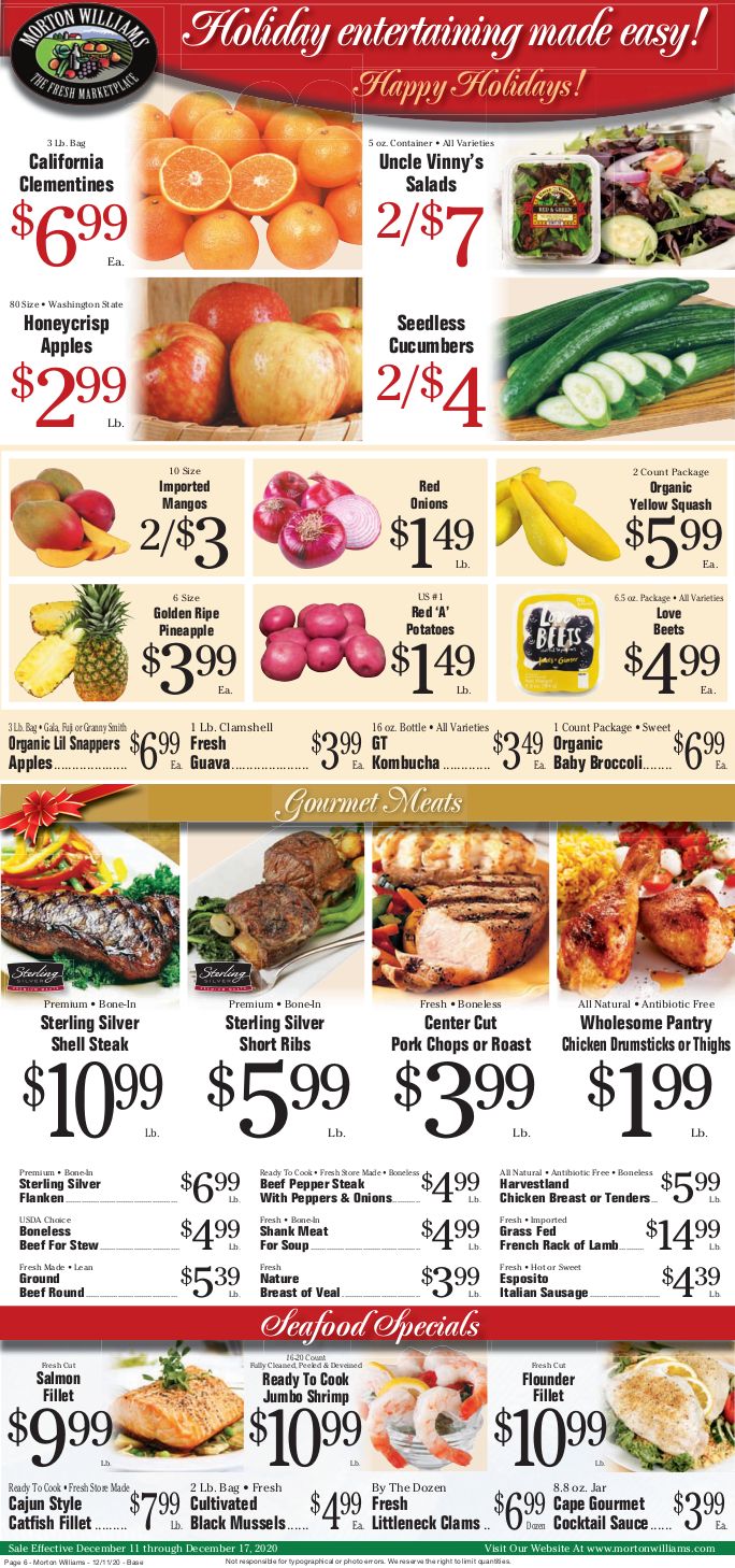 Morton Williams Holiday Weekly Ad Flyer December 11 to December 17, 2020