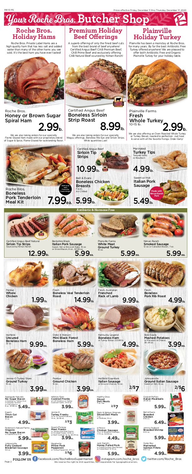 Roche Bros Supermarkets Holiday Hanukkah Weekly Ad Flyer December 11 to December 17, 2020