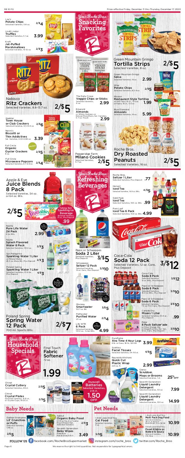 Roche Bros Supermarkets Holiday Hanukkah Weekly Ad Flyer December 11 to December 17, 2020