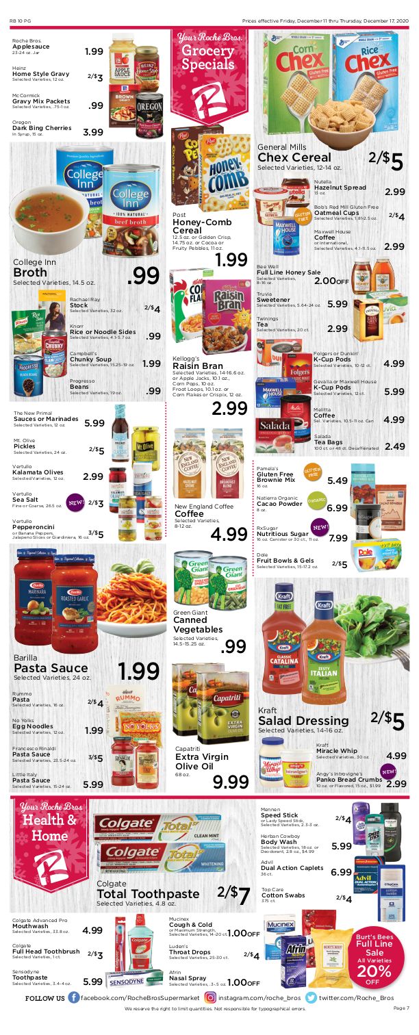 Roche Bros Supermarkets Holiday Hanukkah Weekly Ad Flyer December 11 to December 17, 2020