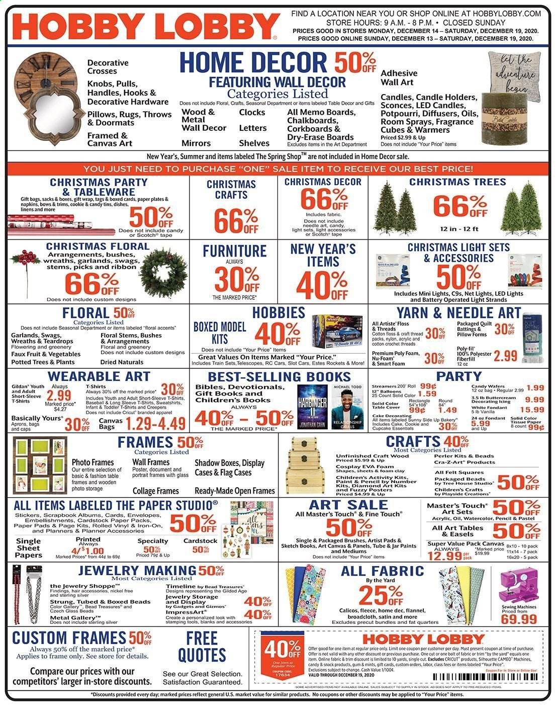 Hobby Lobby Weekly Ad Flyer December 13 to December 19