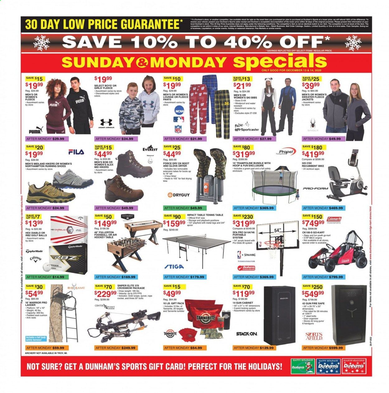 Dunham's Sports (MI, PA, WI) Weekly Ad Flyer December 12 to December 17