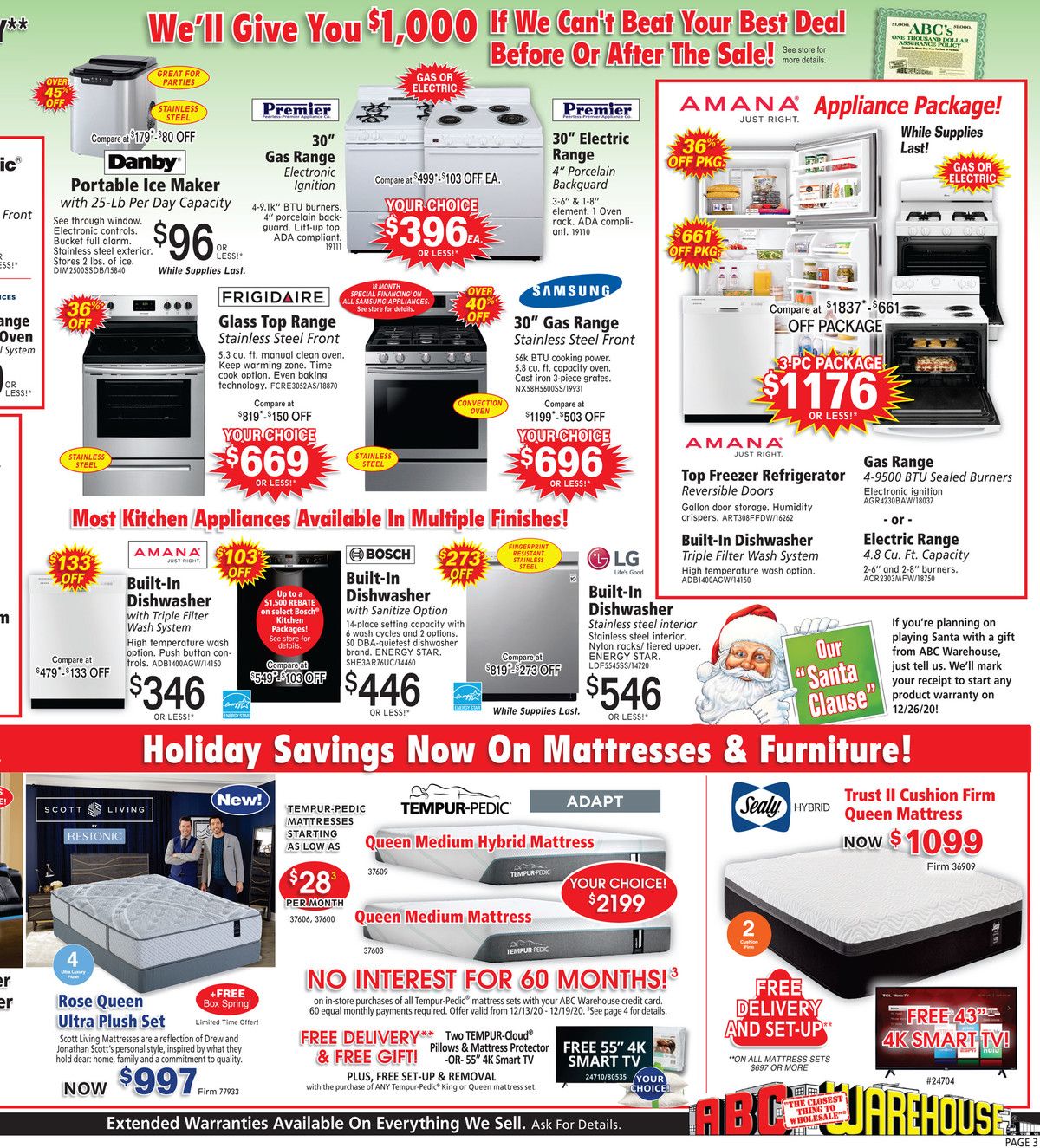 ABC Warehouse Weekly Ad Flyer December 13 to December 19, 2020