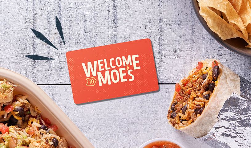 Spend $25 on Gift Cards Online and Receive $5 in Moe Rewards at Moe's Southwest Grill Spend $25 on Gift Cards Online and Receive $5 in Moe Rewards at Moe's Southwest Grill