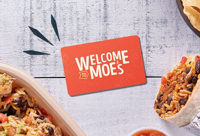 Spend $25 on Gift Cards Online and Receive $5 in Moe Rewards at Moe's Southwest Grill 