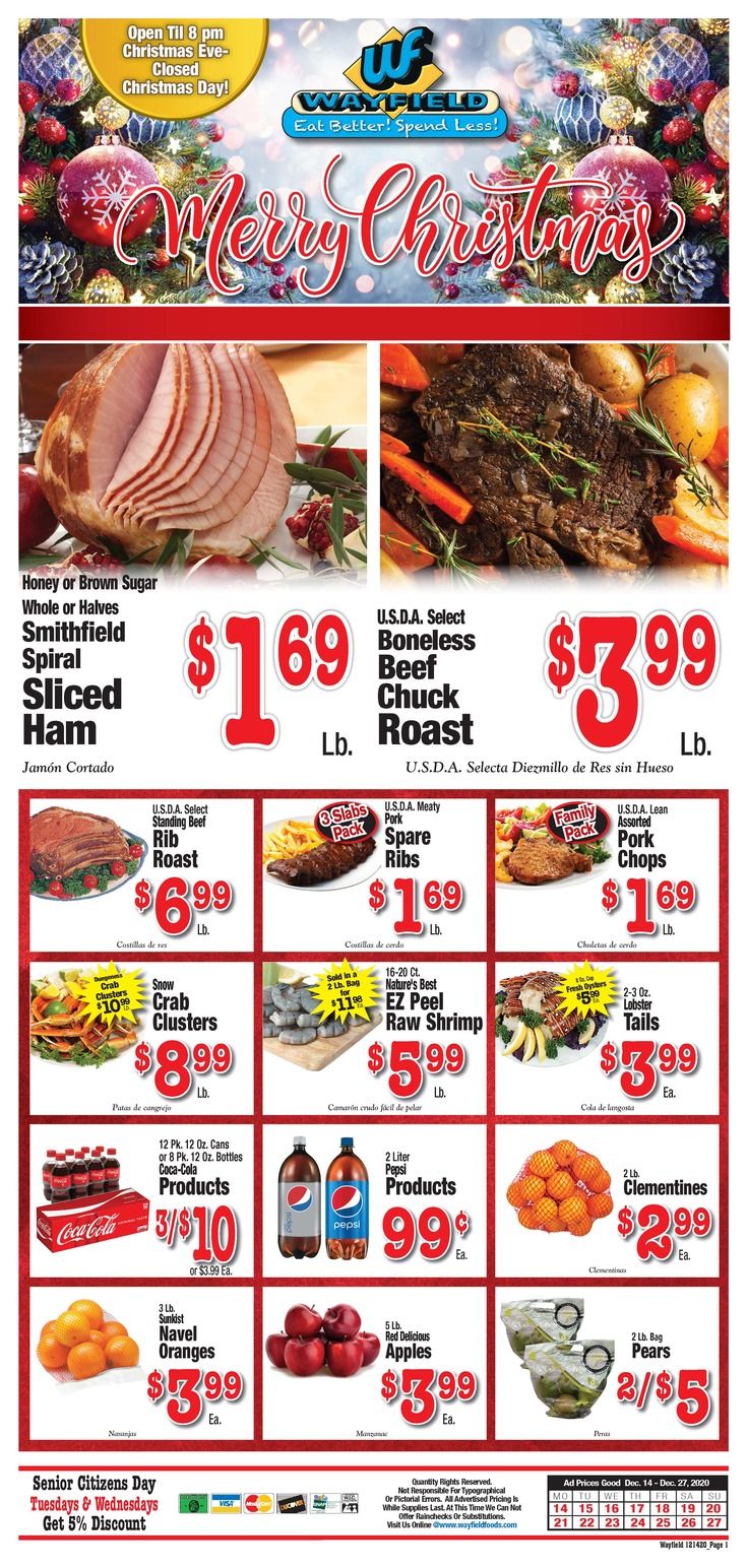 Wayfield Holiday Ad Flyer December 14 to December 27, 2020