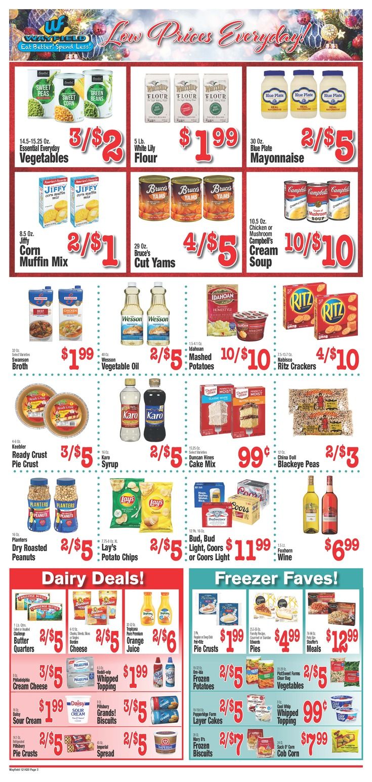 Wayfield Holiday Ad Flyer December 14 to December 27, 2020