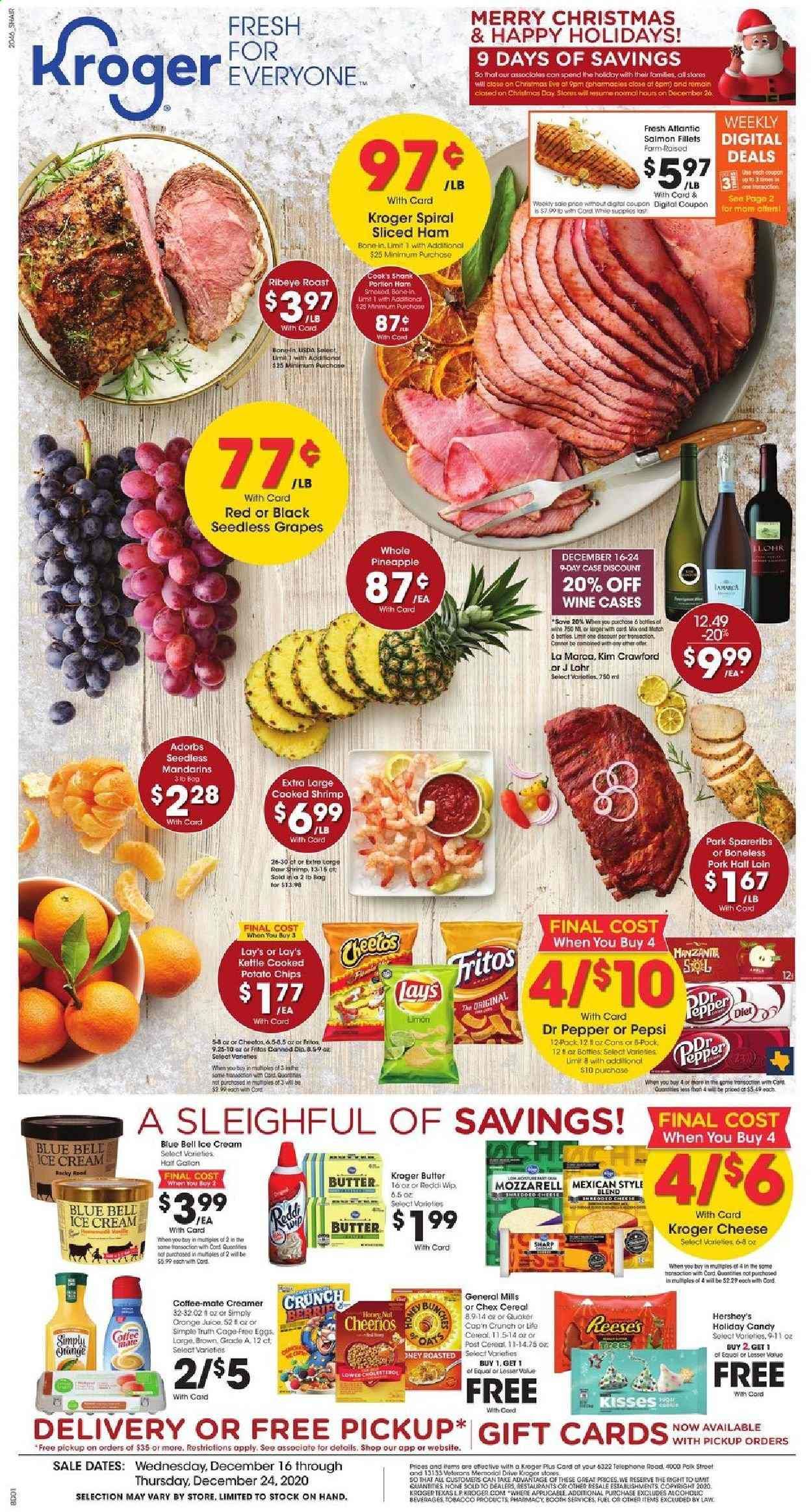 Kroger (GA, IL, LA, MI, OK, SC, TN, TX, VA) Weekly Ad Flyer December 16 to December 24