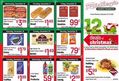 Ridley's Holiday Weekly Ad Flyer December 15 to December 21, 2020