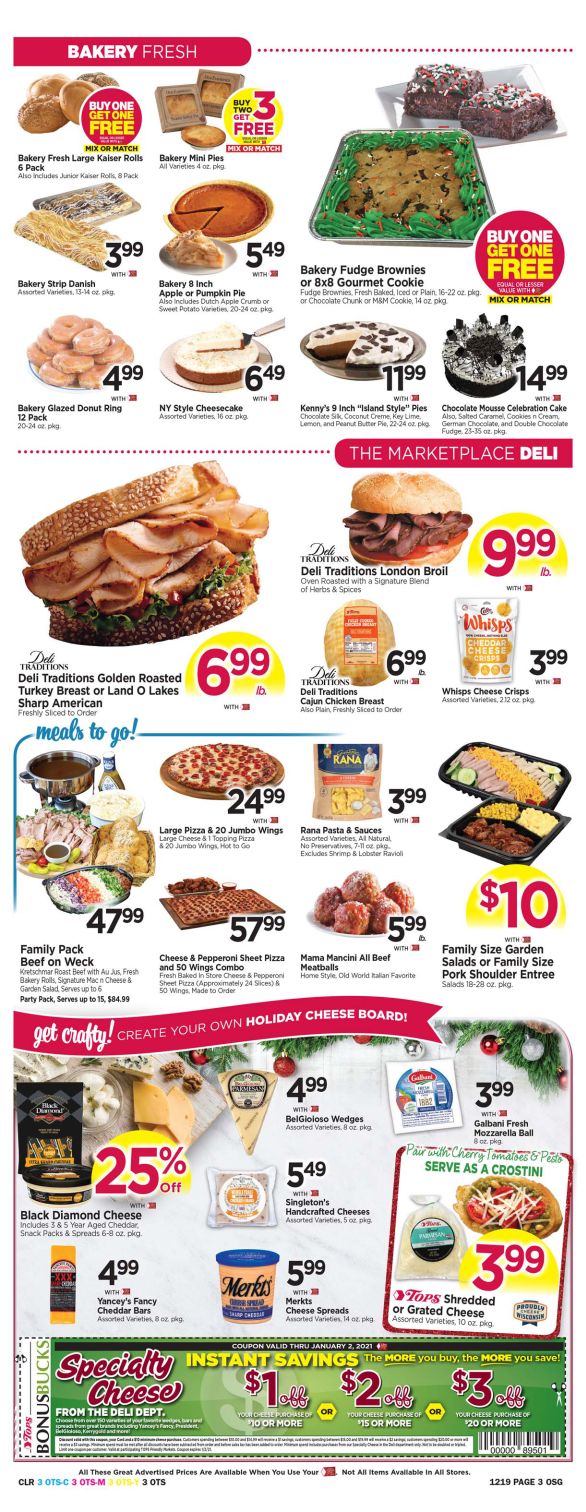 Tops Friendly Markets Holiday Weekly Ad Flyer December 13 to December 19, 2020