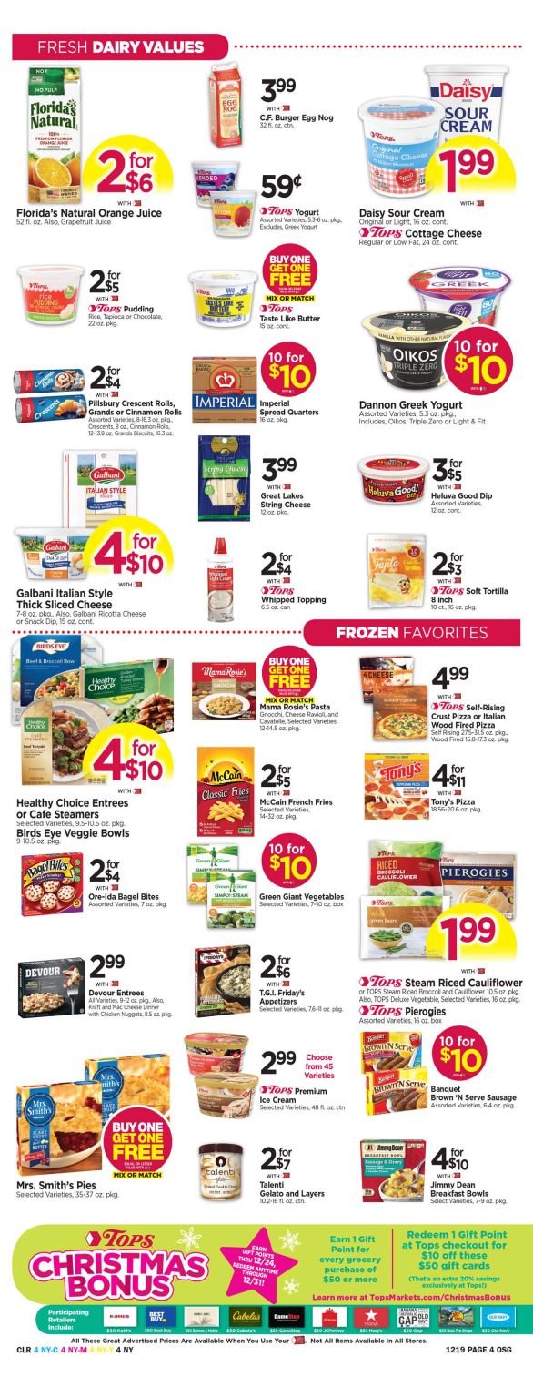 Tops Friendly Markets Holiday Weekly Ad Flyer December 13 to December 19, 2020