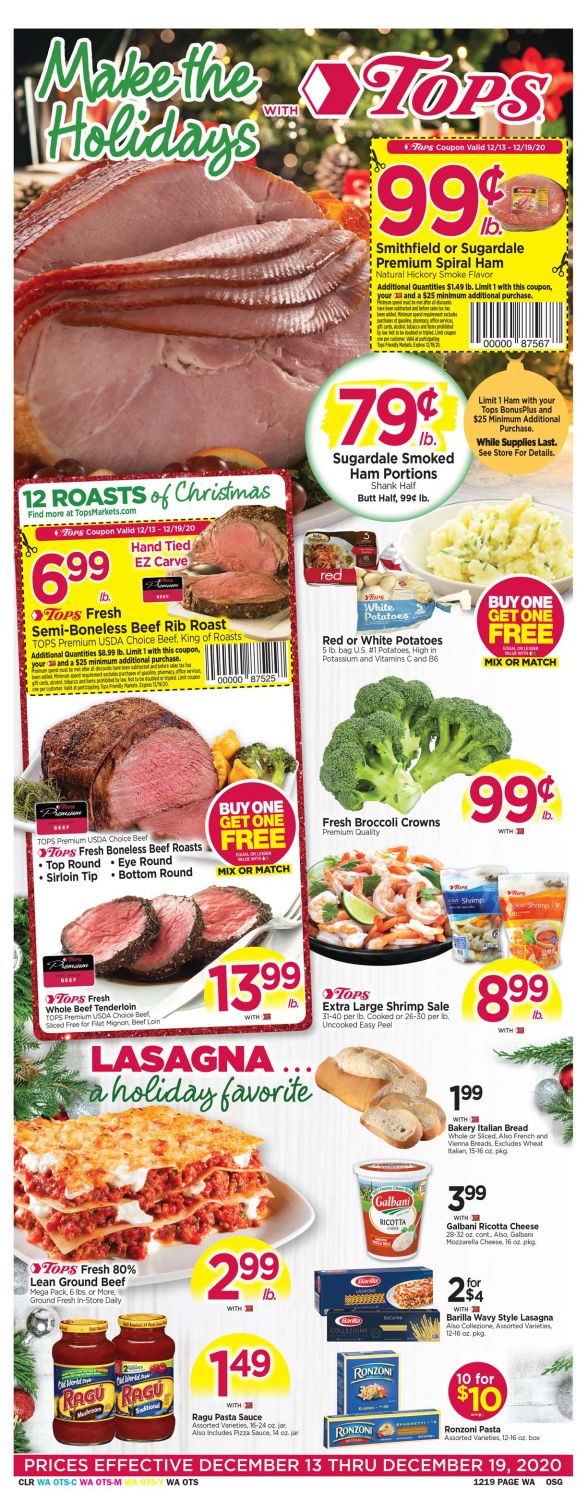 Tops Friendly Markets Holiday Weekly Ad Flyer December 13 to December 19, 2020