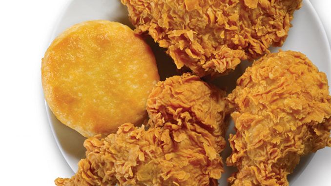 3 Pieces of Chicken and a Biscuit Now $3.99 with Mobile Orders at Popeyes Chicken 3 Pieces of Chicken and a Biscuit Now $3.99 with Mobile Orders at Popeyes Chicken