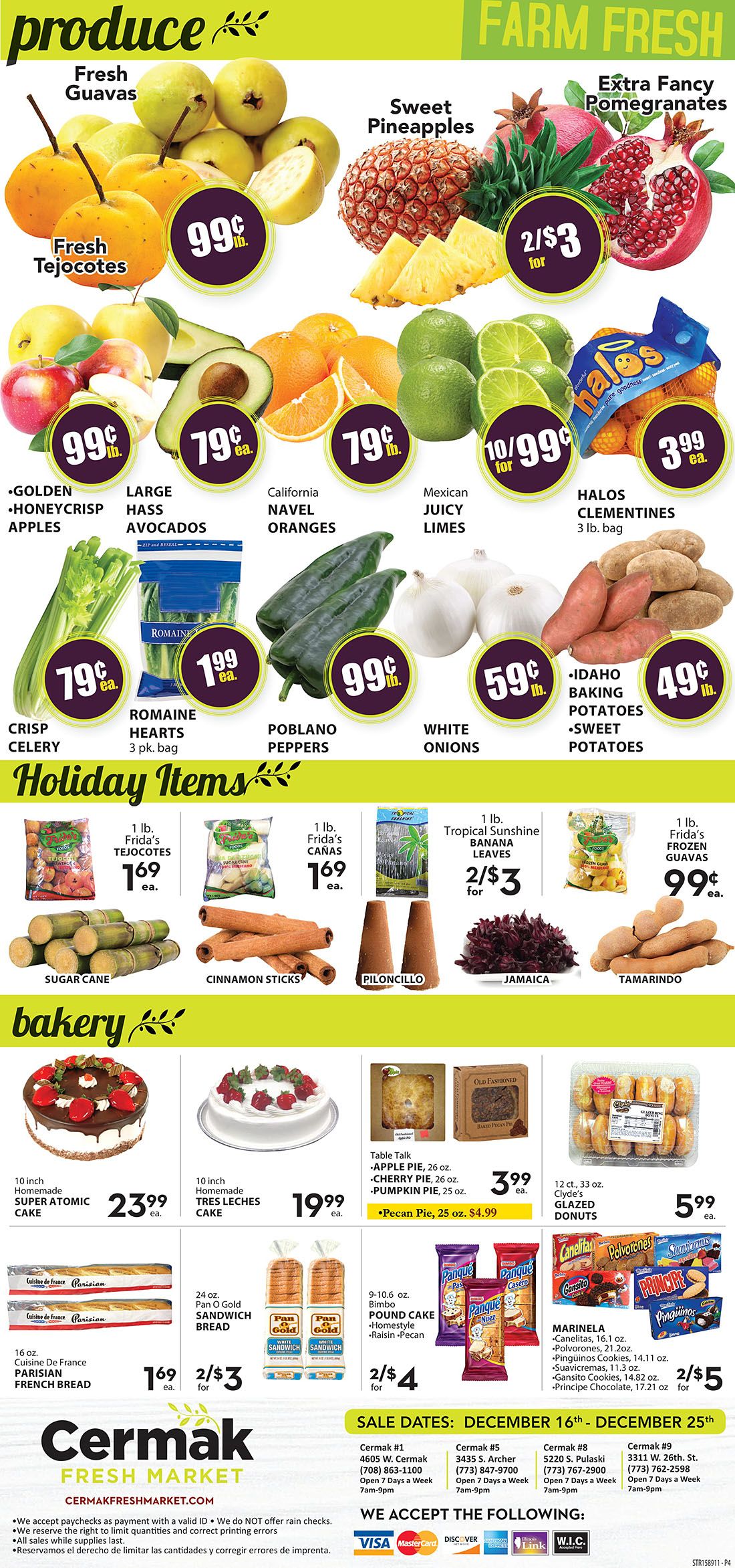 Cermak Fresh Market (IL) Christmas Holiday Weekly Ad Flyer December 16 to December 25, 2020