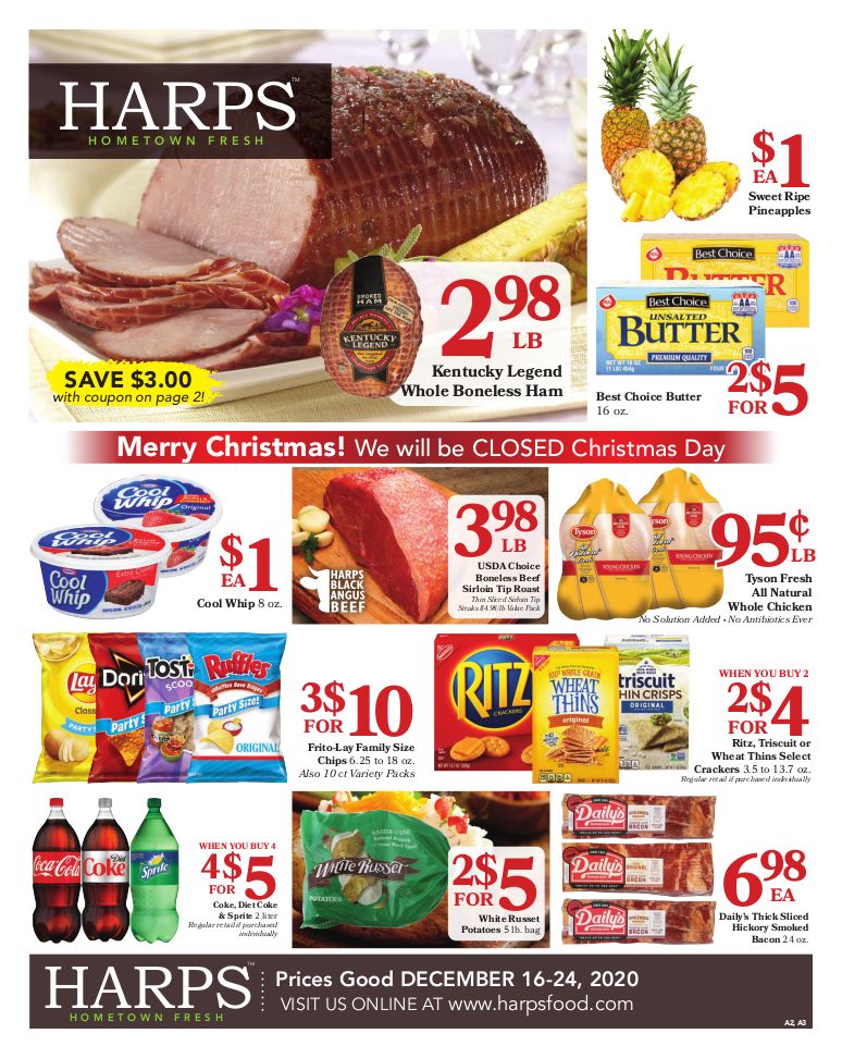 Harps Food Stores Christmas Holiday Weekly Ad Flyer December 16 to December 24, 2020