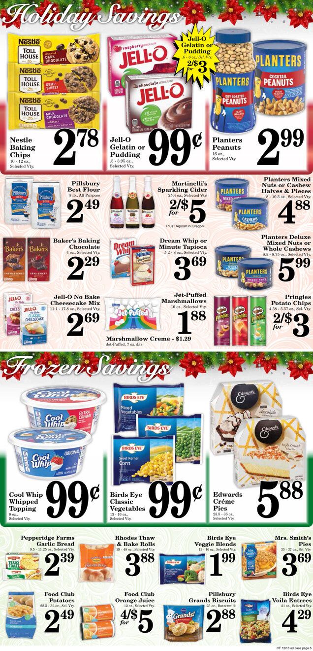 Harvest Foods Christmas Holiday Weekly Ad Flyer December 16 to December 25, 2020