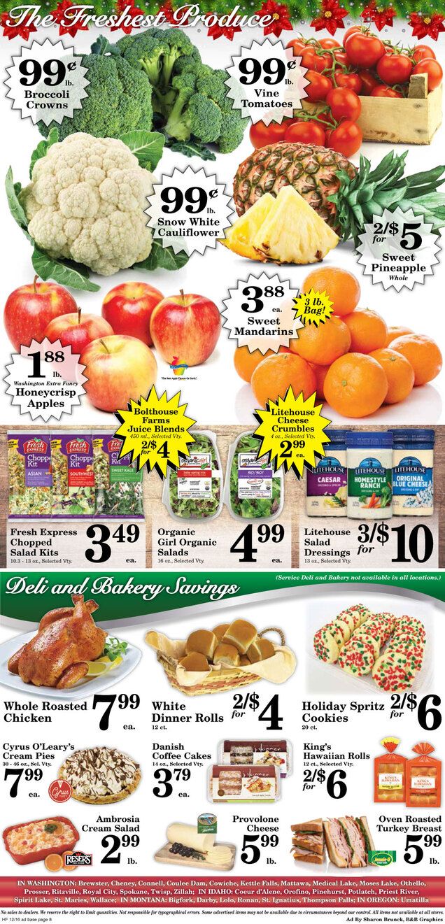 Harvest Foods Christmas Holiday Weekly Ad Flyer December 16 to December 25, 2020