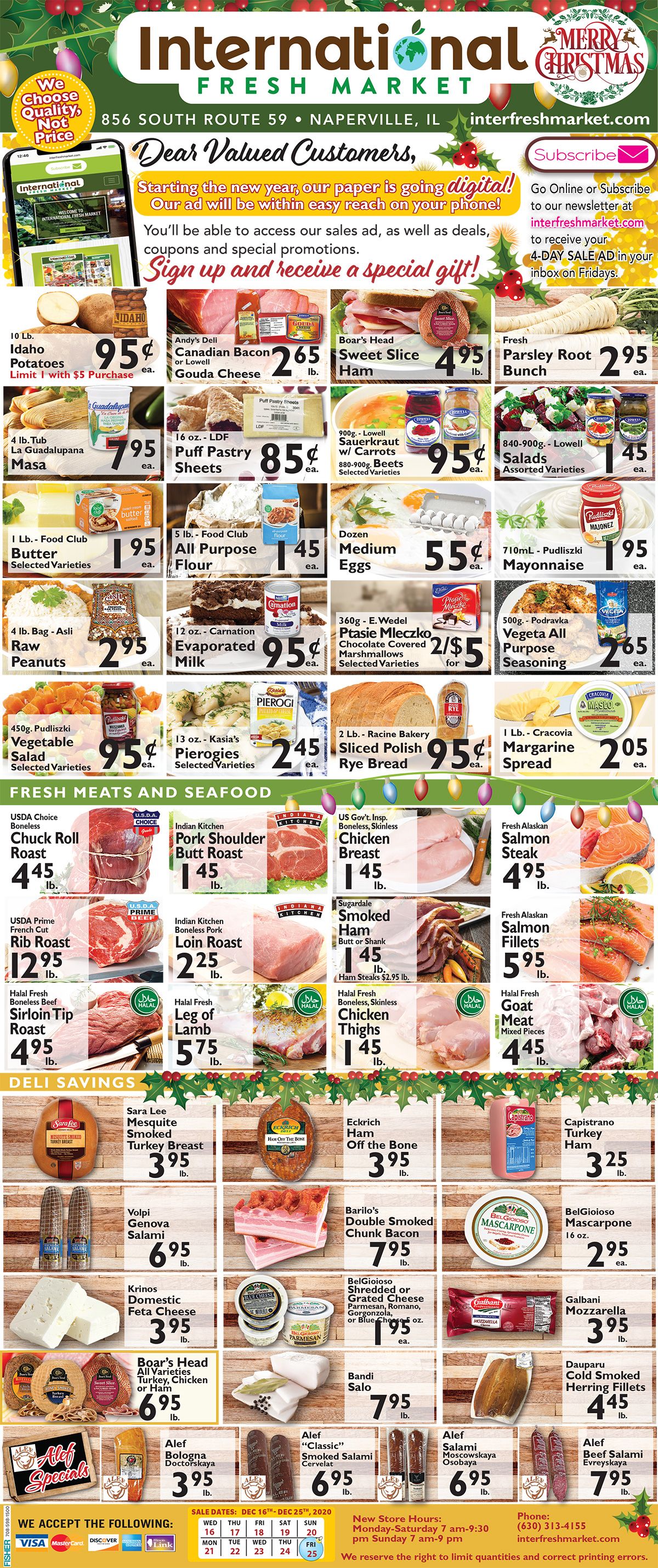International Fresh Market Christmas Holiday Weekly Ad Flyer December 16 to December 25, 2020