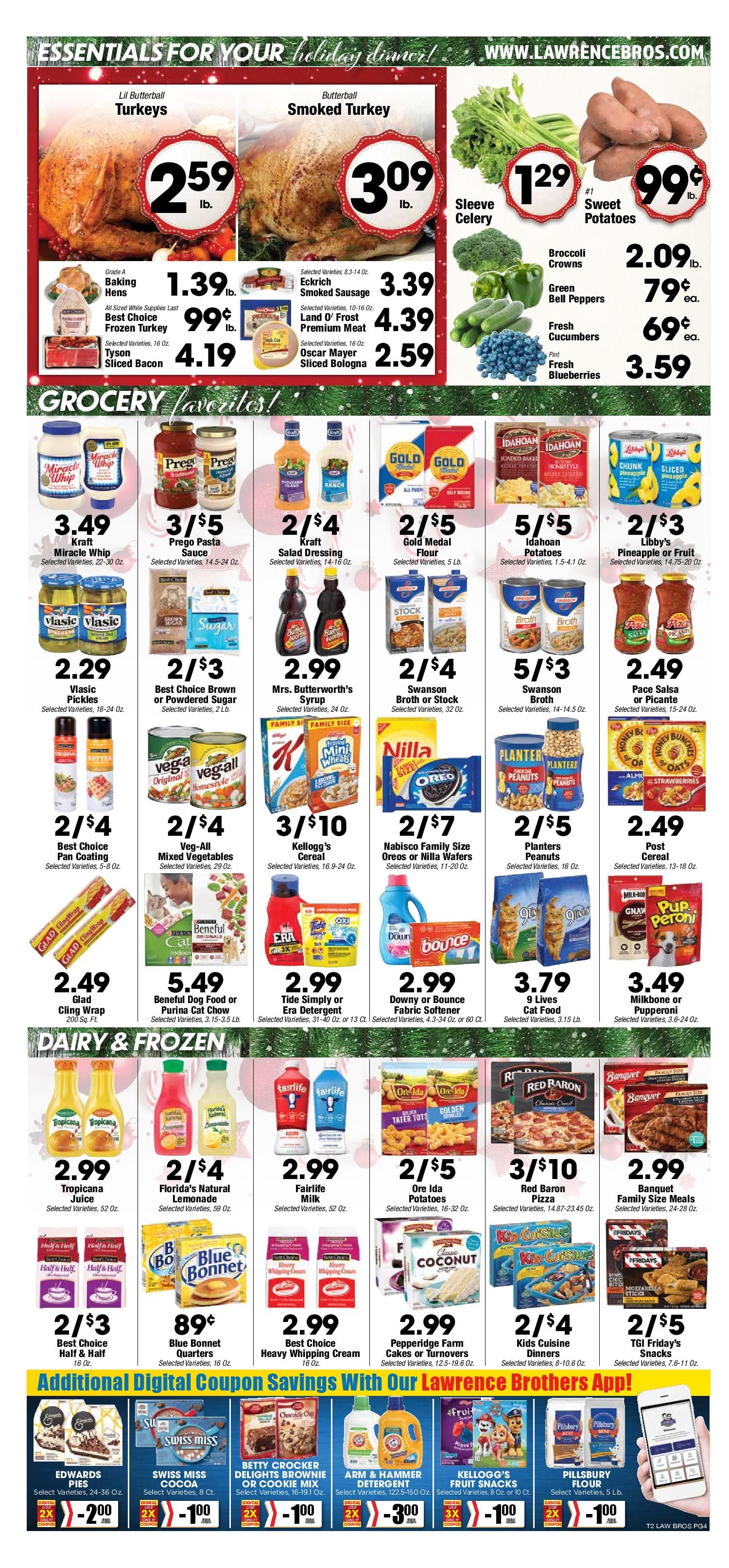 Lawrence Bros Christmas Holiday Weekly Ad Flyer December 16 to December 24, 2020