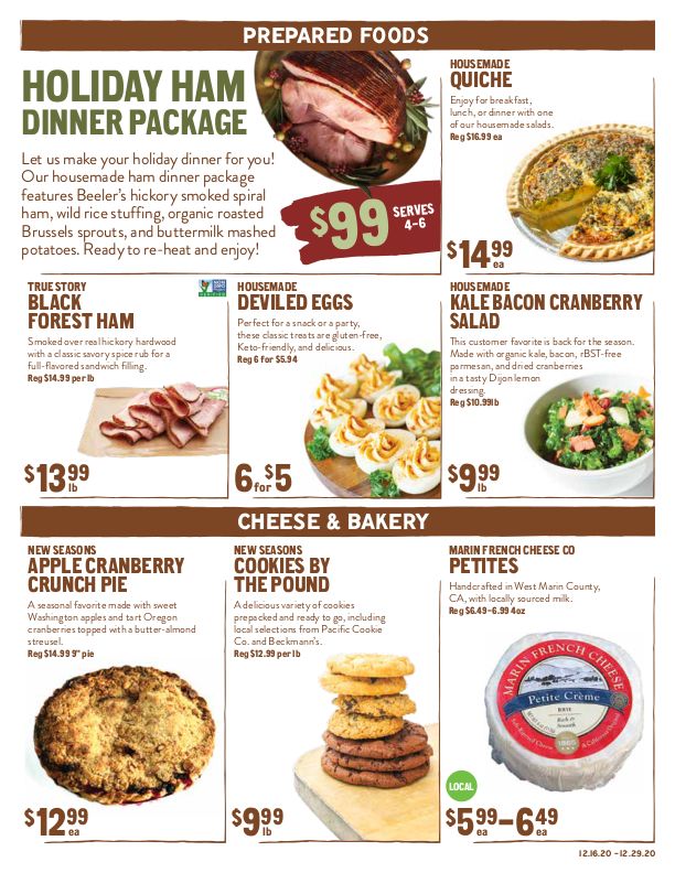 New Seasons Market (CA) Christmas Holiday Weekly Ad Flyer December 16 to December 29, 2020