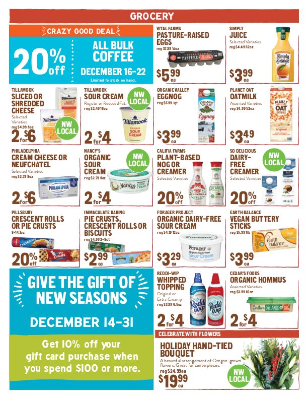 New Seasons Market (OR) Holiday Weekly Ad Flyer December 16 to December 22, 2020