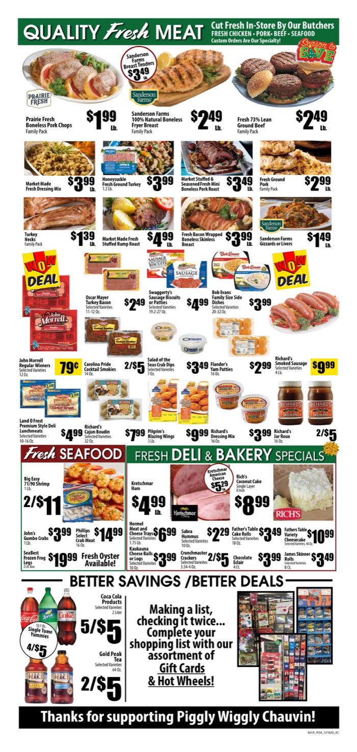 Piggly Wiggly (LA) Christmas Holiday Weekly Ad Flyer December 16 to December 29, 2020