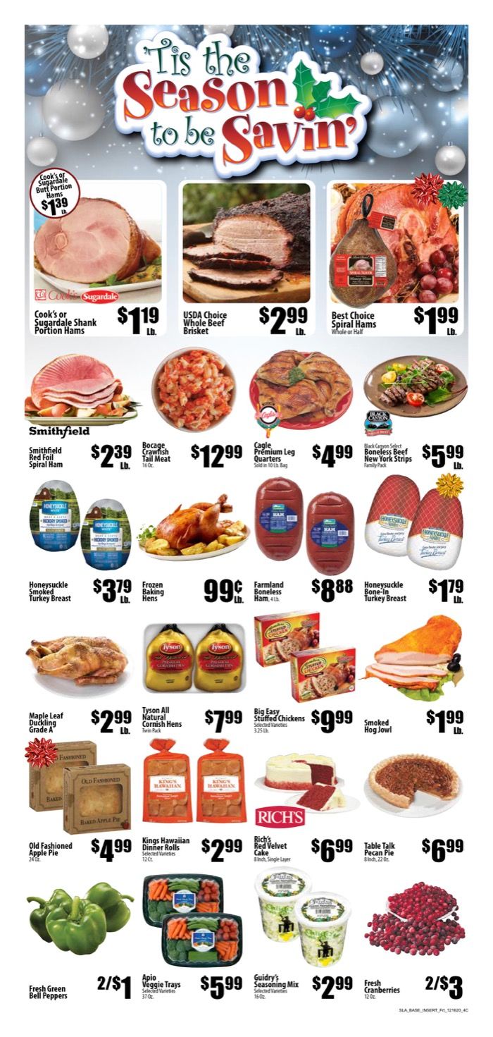 Piggly Wiggly (LA) Christmas Holiday Weekly Ad Flyer December 16 to December 29, 2020