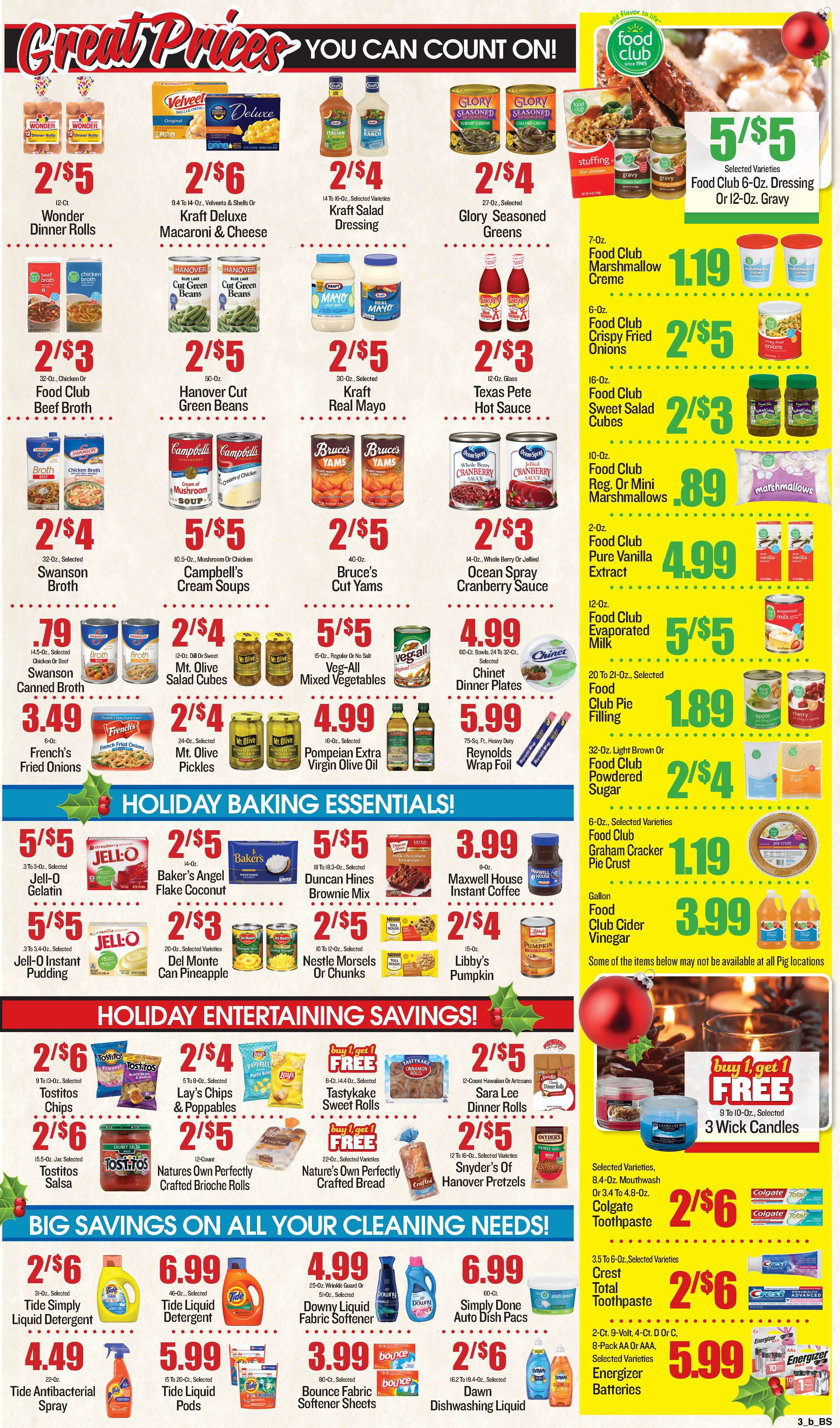 Piggly Wiggly (NC) Christmas Holiday Weekly Ad Flyer December 16 to December 24, 2020
