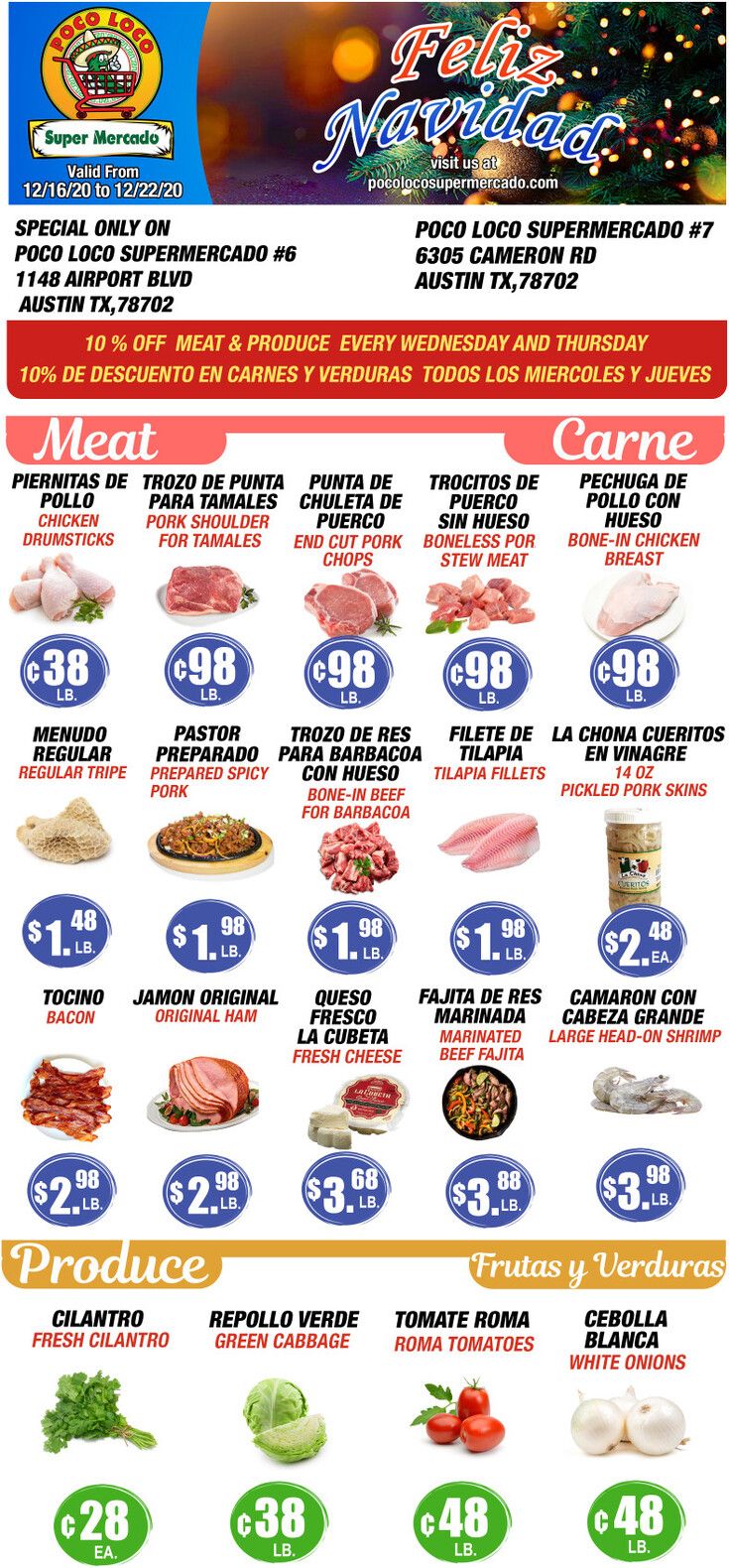 Poco Loco Navidad Christmas Holiday Weekly Ad Flyer December 16 to December 22, 2020