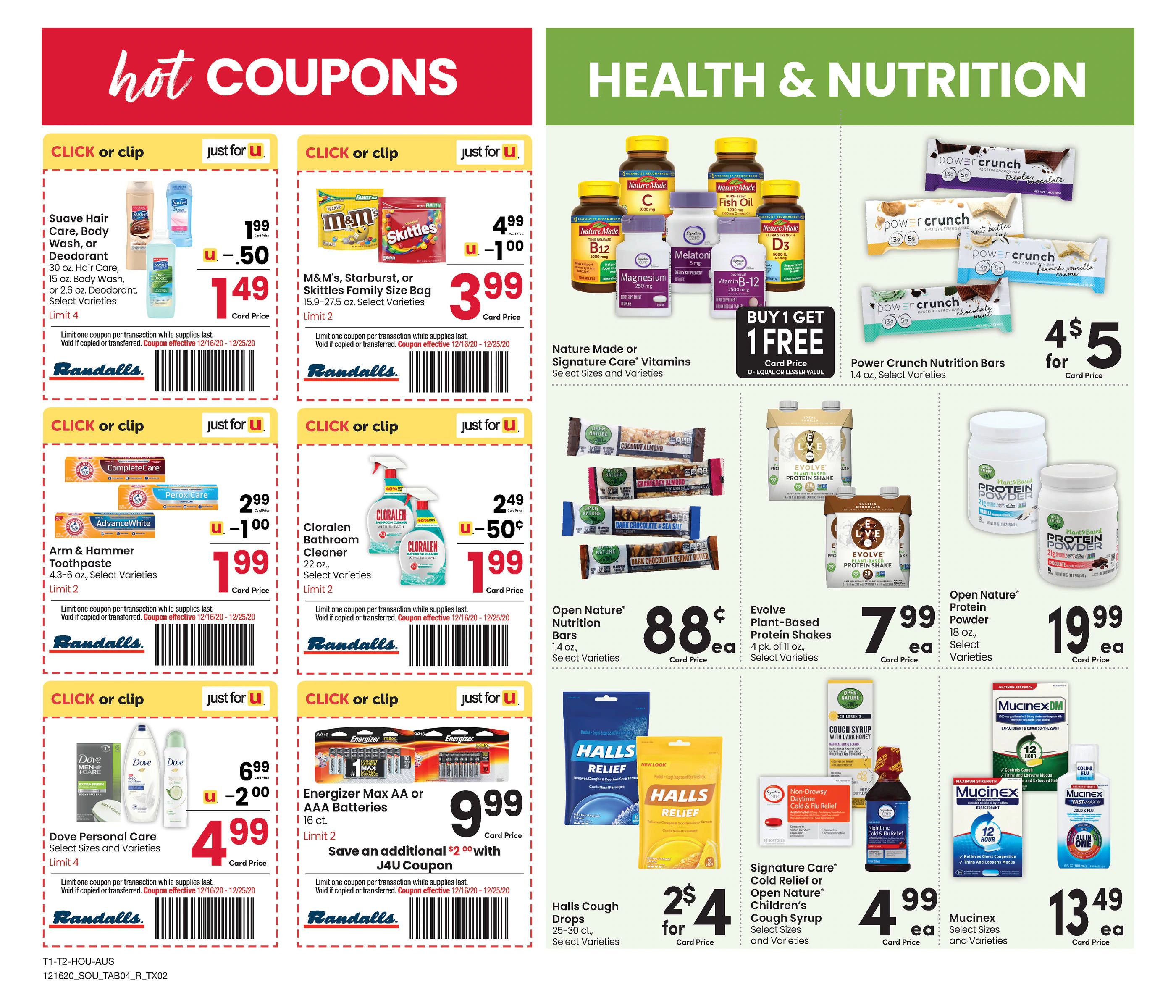 Randalls Christmas Holiday Weekly Ad Flyer December 16 to December 25, 2020