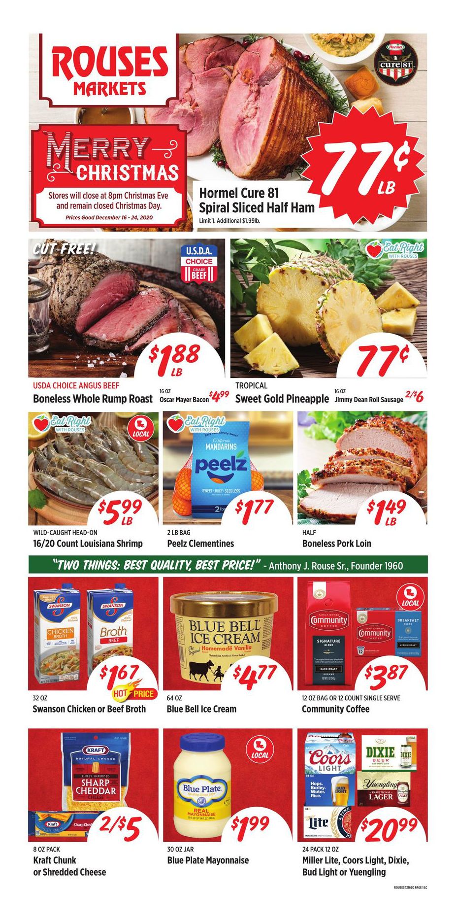 Rouses Markets Christmas Holiday Weekly Ad Flyer December 16 to December 24, 2020