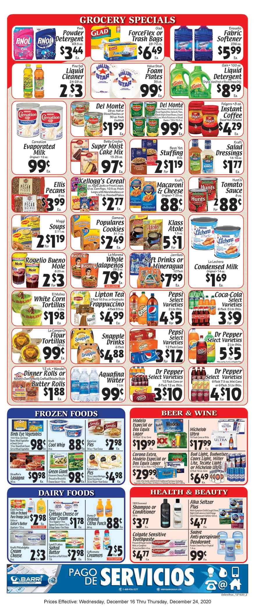 Sellers Bros Christmas Holiday Weekly Ad Flyer December 16 to December 24, 2020